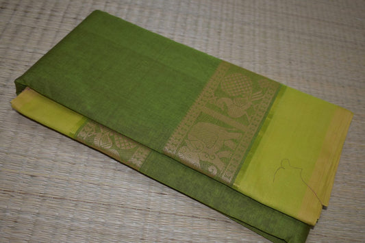 Chettinadu Cotton Saree in Green