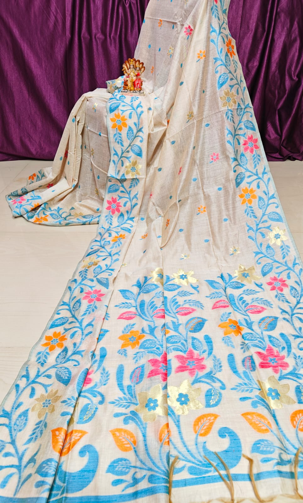 Thakshi | Pure tussar jamdani saree