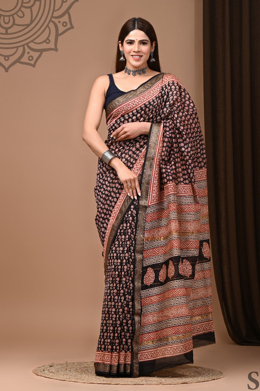 Mrinalini | Block prints on cotton silk