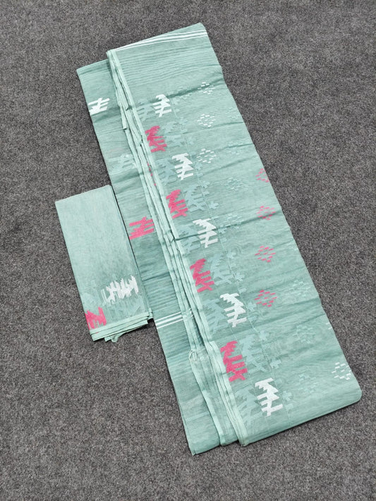 Authentic bangladesi 
half silk jamdani
With bp