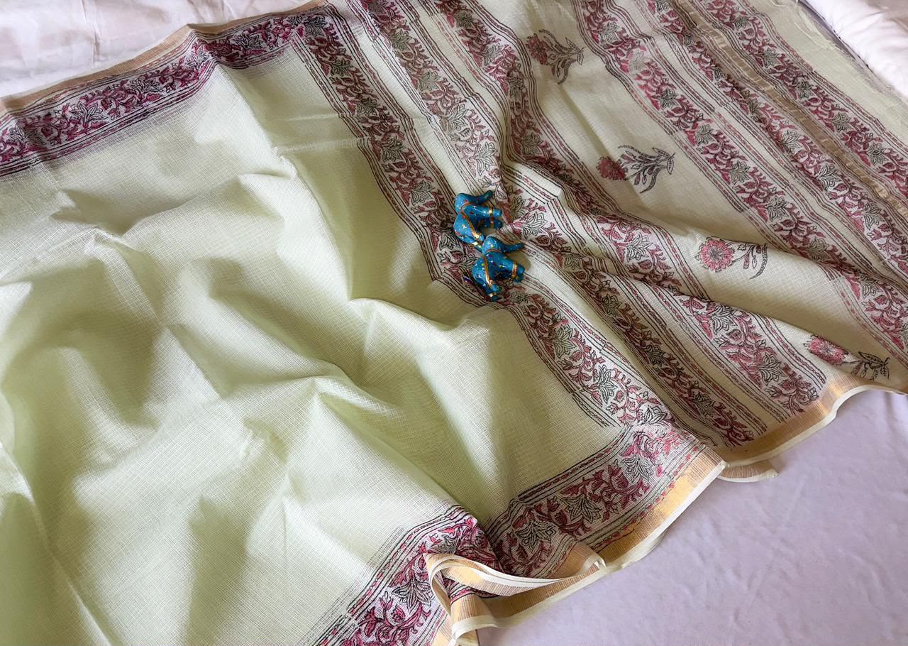 Summer special collection
Vanaspati ajark print

Kota saree new collection of Bagru print 
New collection Saree Kota Doriya .
Hand made 
Block print , Dabu print , Bagru print , vaspati print, ajark prijt
Saree length 5.5 mtr
Blouse.  80cm
Hand block printed.
