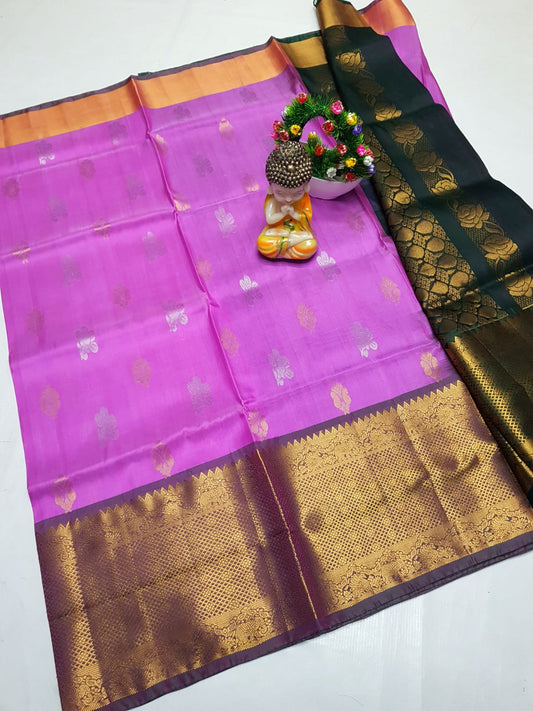 🌹uppada pattu🌹
💐🌹 Kanchi border Kalanjali buta sarees 
 🌹Good quality 💐👌👌👌
 Fabric: uppada pattu/pattu 💐💐