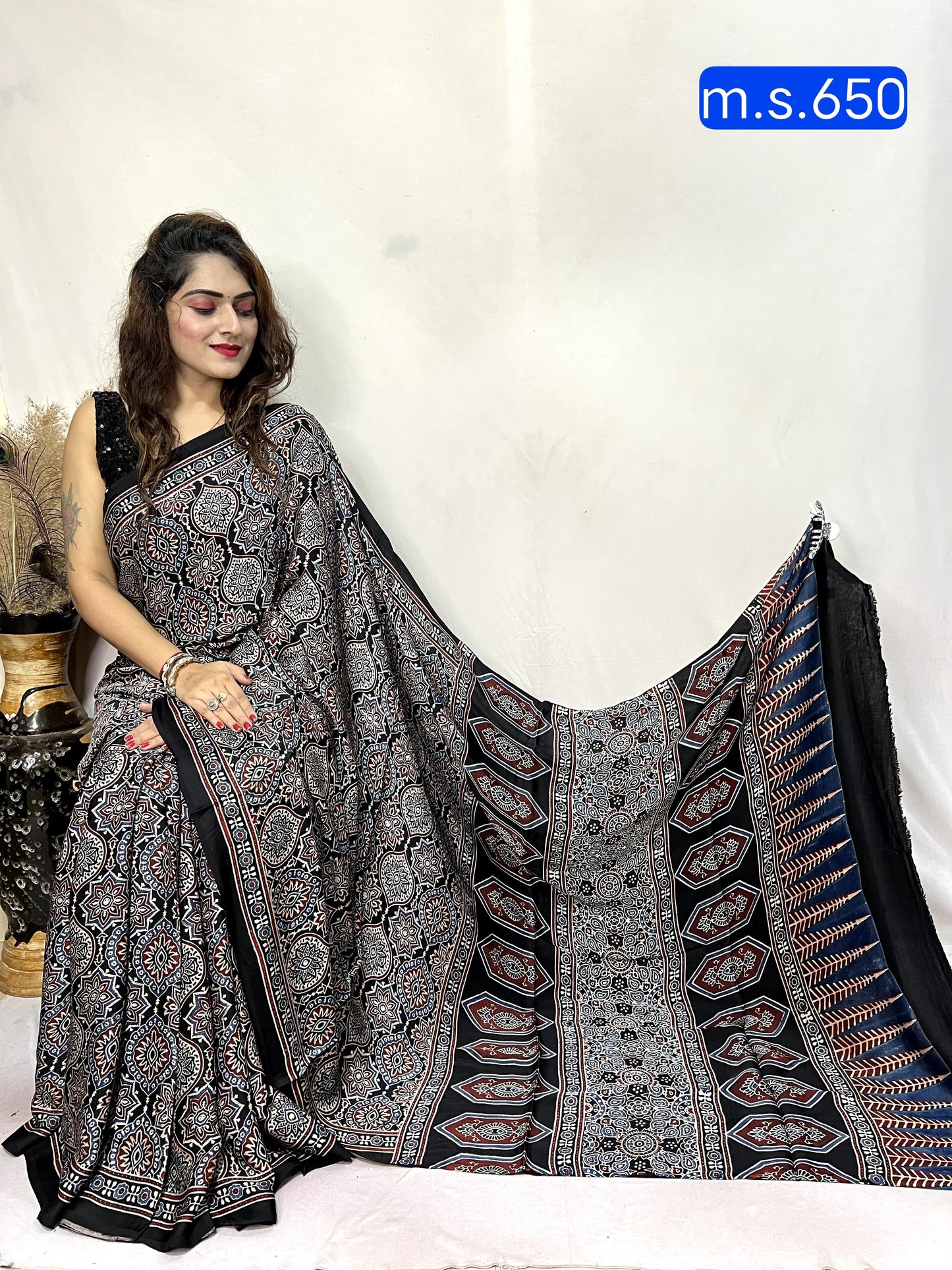 Sai | Ajrakh Prints on modal Silk