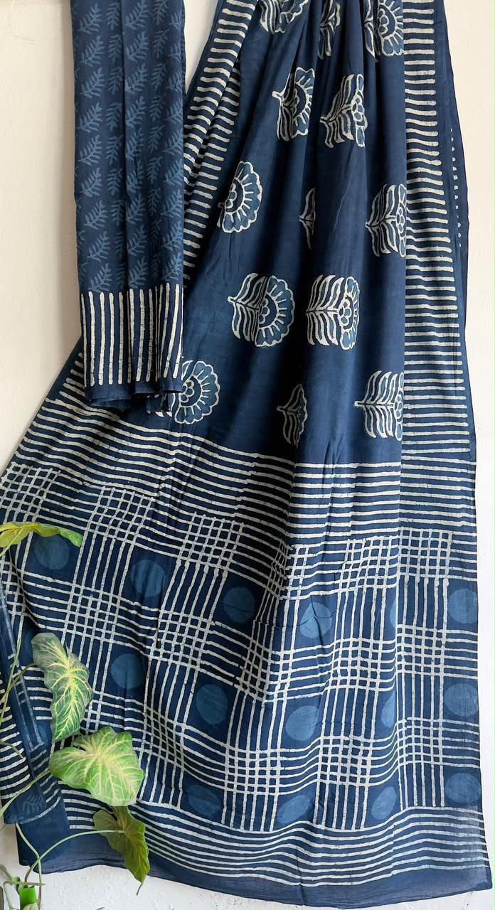 block prints on mul cotton