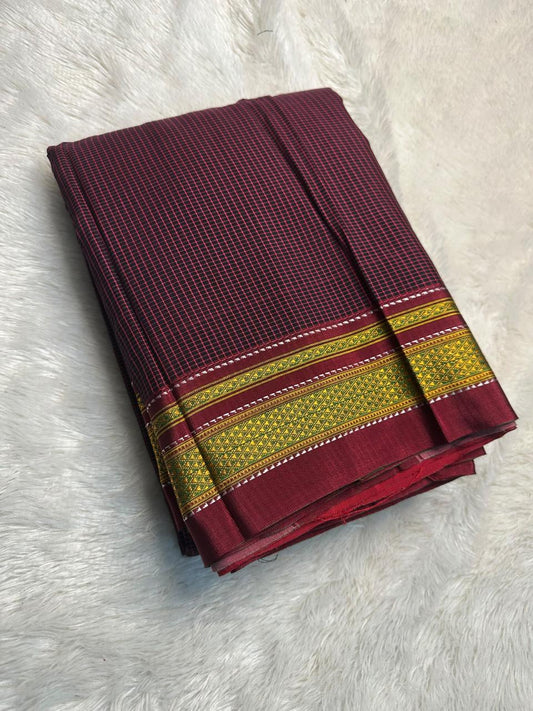 Special Boxchecks Ilkal Sare
Beautiful Colours
Trendy Ilkal Pure Silk Pallu &  Blouse Saree
Border Type : Chikki Paras Border
Fabric Body: Cottonsilk 
Palla: Pure Silk
Color: All Available
Blouse: Running- attached to the saree. 
Saree length: 6.20m