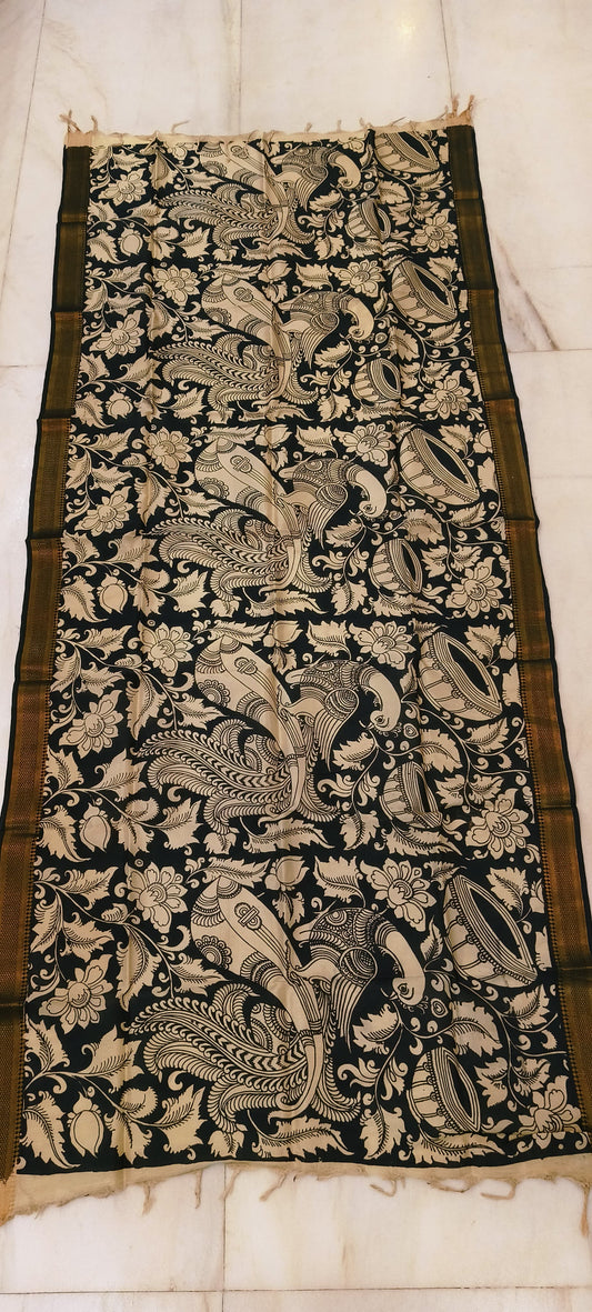 Kaamita | Kalamkari dupatta on mangalagiri silk