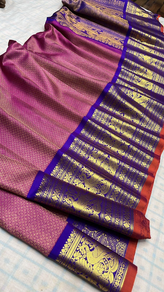 ✨✨Pure Gadwal Traditional
          Border Brocade 
          Pattu Sarees ✨✨