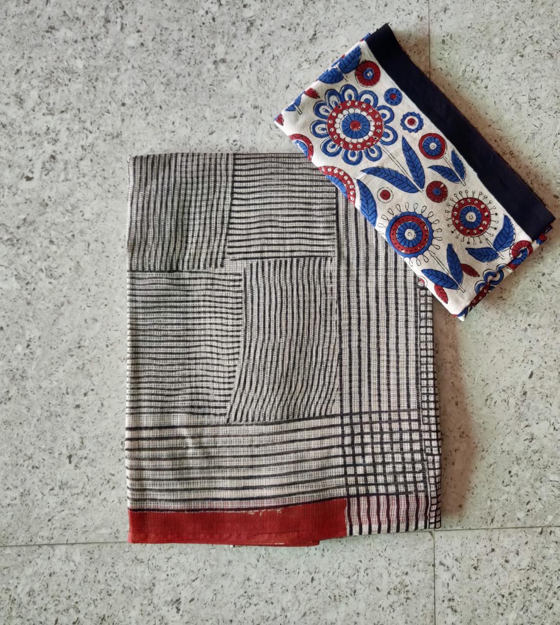 Bhat  | block printed by hand on Kota Doria cotton sarees