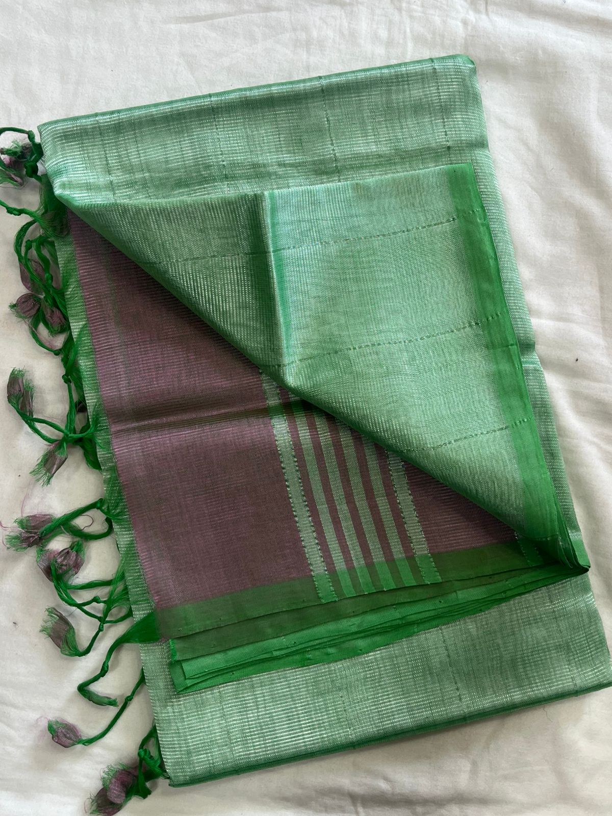 **Material **:- Mangalagiri handloom pattu by cotton 

**Model **:- all-over zari lines model sarees 

Contrast zari lines pallu & blouse