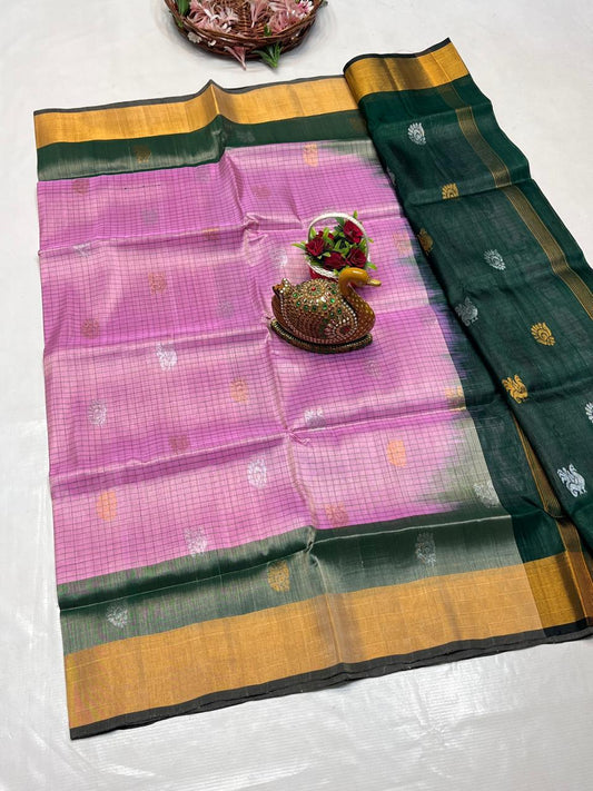 🥻UPPADA PATTU NEW 
  CHEKS BUTA
  SAREES 👌👌          