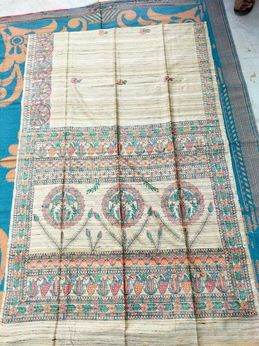 Madhavivi | Tussar Saree with madhubani work
