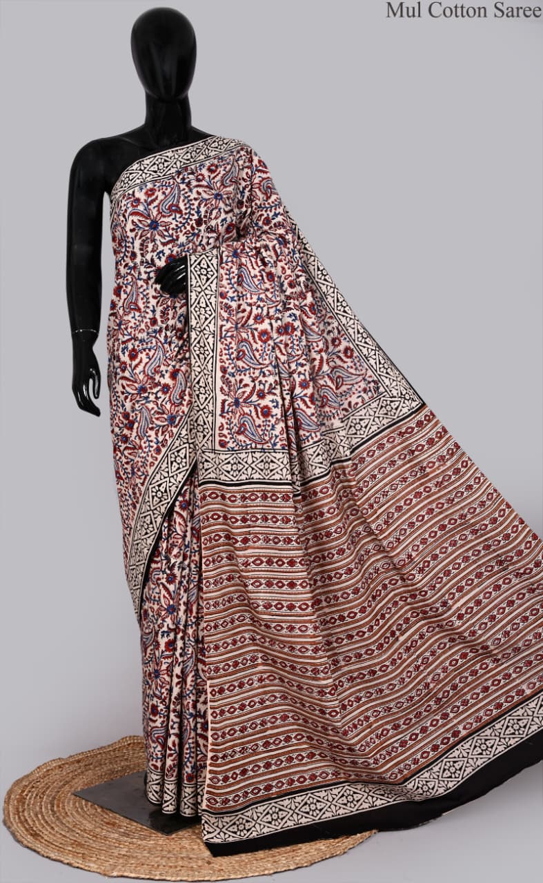 premium Traditional Mulmul CottonBeautiful Pure Soft Mulmul Cotton Sarees available*
Size: 6.30 mtr with blouse 