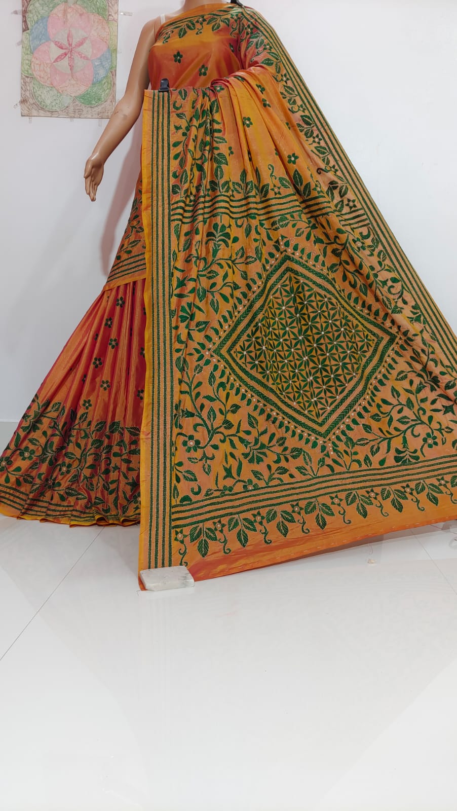 Dia | Hand Made Kantha Embroidery on Semi Silk