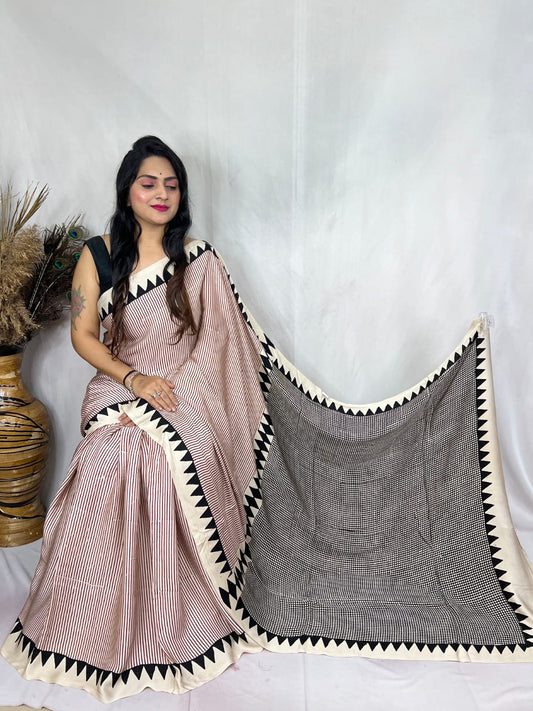 Aanya | Ajrakh Saree on Modal Silk