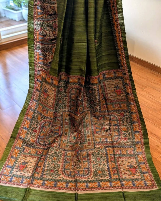 Gulzar | Madubani on Gheecha Tussar Silk