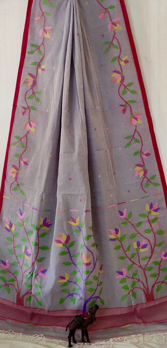 Jayaeena | handwoven Cotton Needlework jamdani saree