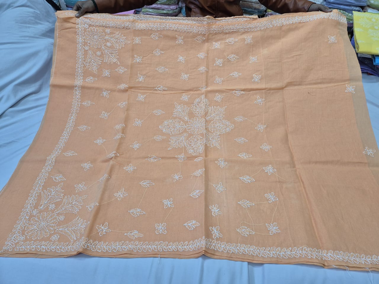 Palanthia| Pure cotton Chikankari Saree