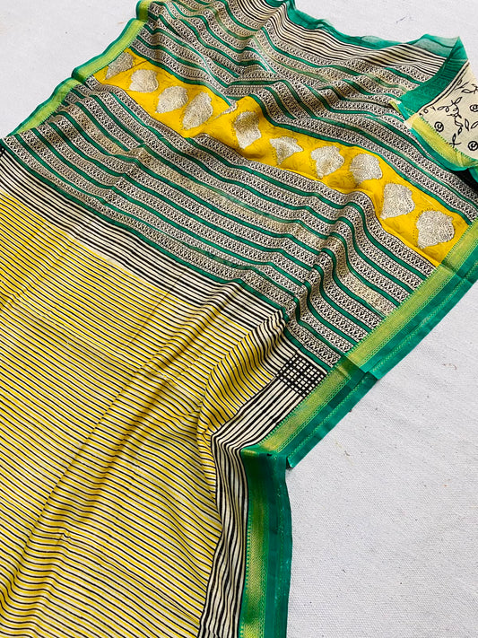 Let’s Wear #ethicallymade✅
🍁Beautifully Crafted Maheshwari Silk Saree  collection🍁
 Specially Designed in Bagru  jahota rapid dabu hand block print
100% Natural Dye
Fabric : Maheshwari Silk 
Length : 5.5 Meters
Blouse Piece : 0.90 Meter
