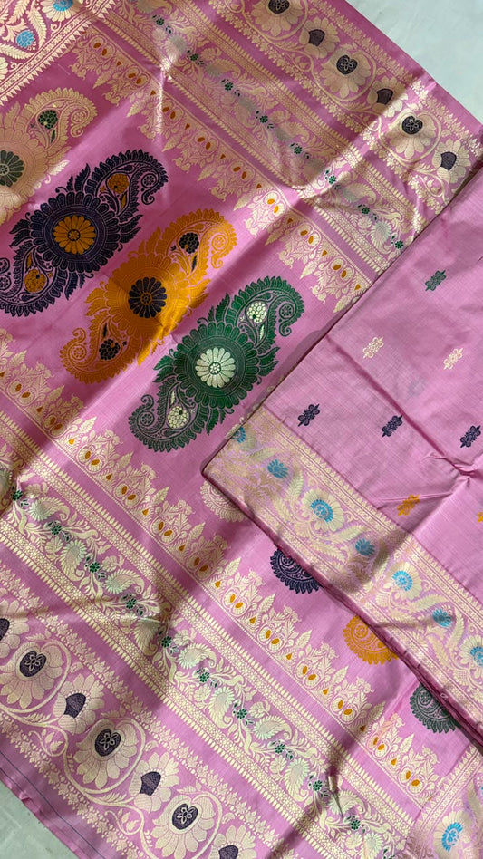 Baluchari sarees. 
Material silk with bp. 
With silkmark. 