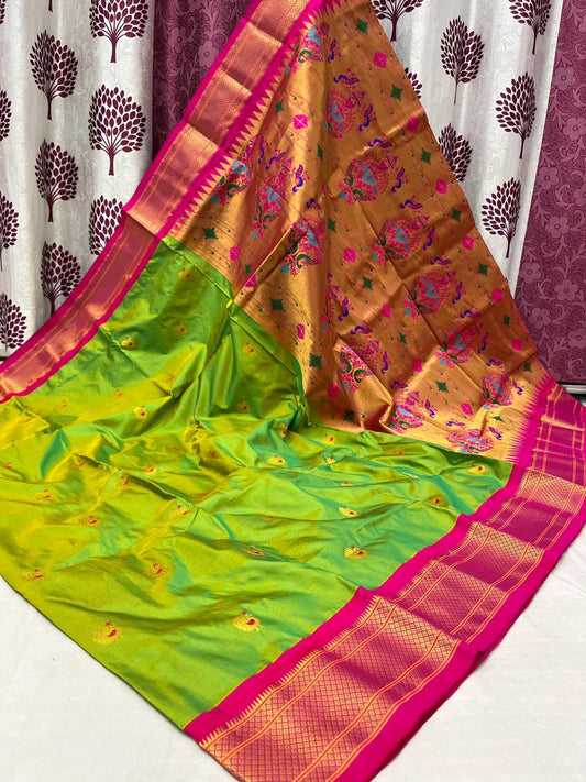 Bhariddhi | Powerloom Kadiyal Paithani Silk Saree