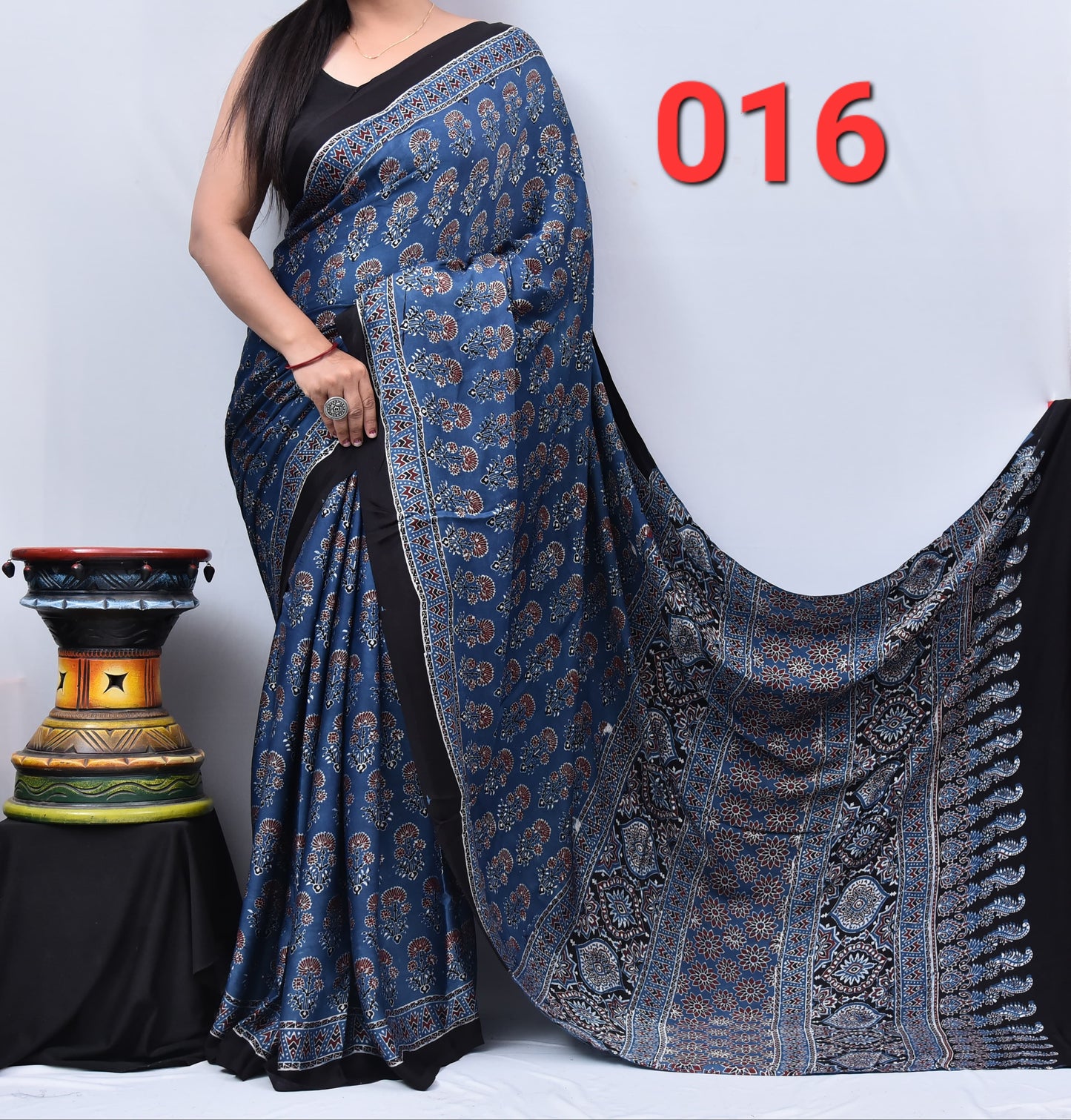 Anurita | Ajrakh Prints on modal Silk