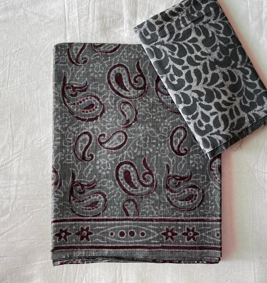 Kasaravalli  | block printed by hand on Kota Doria cotton sarees