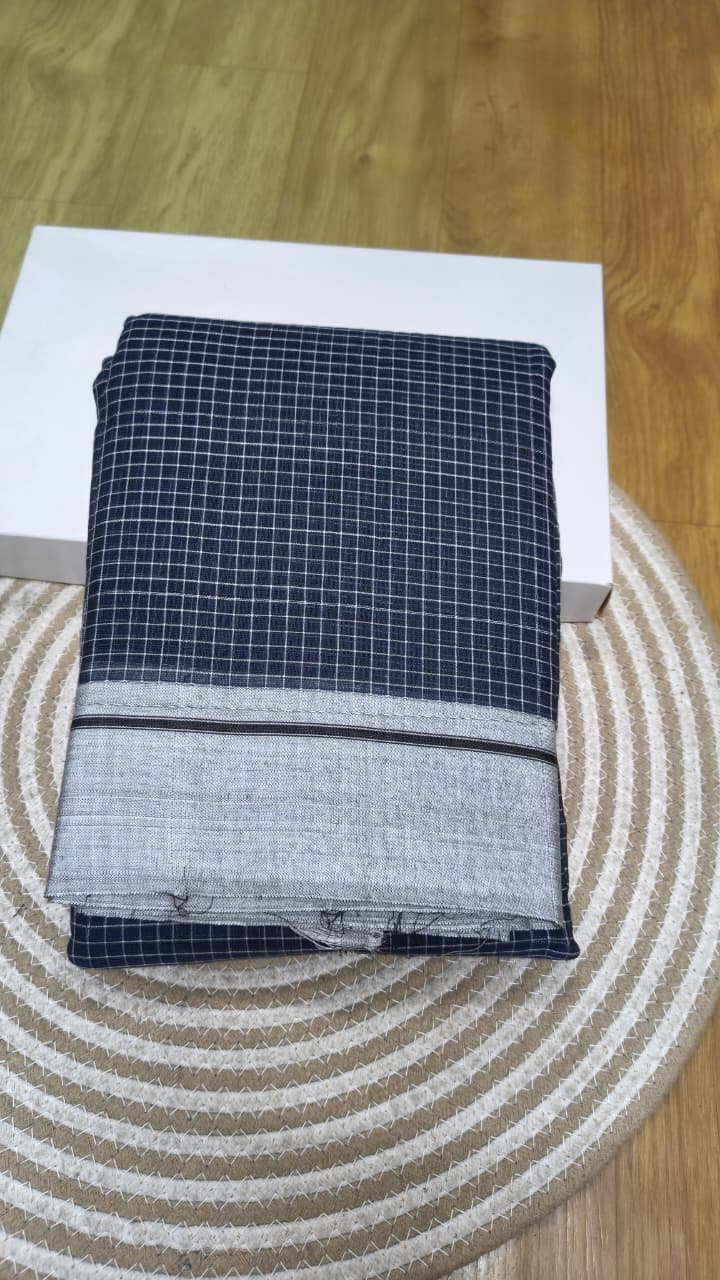 Handwoven patteda anchu saree in pure cotton