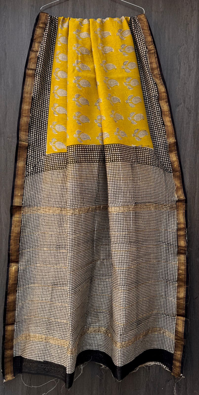 Bhave | Block printed Maheshwari Silk Saree