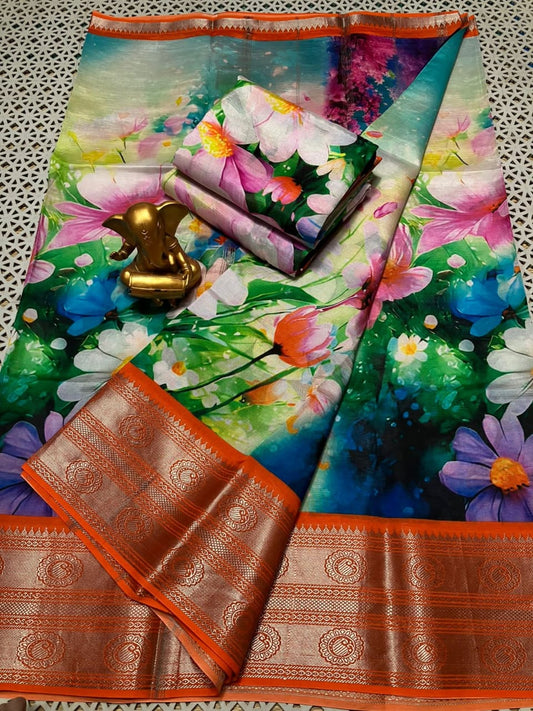 Madhavi | Digitally printed cotton silk saree