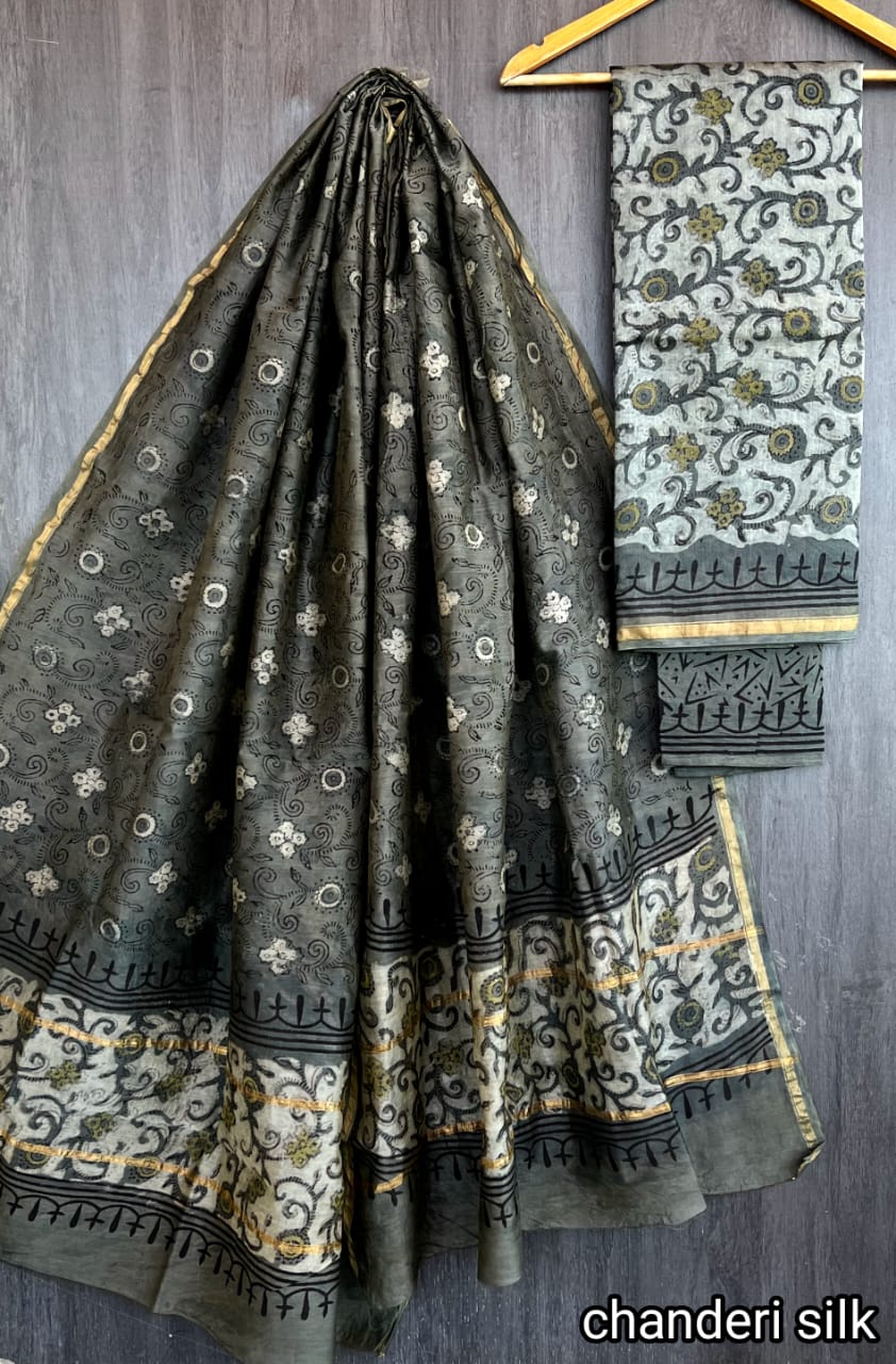 Merchant | hand block printed chanderi sarees