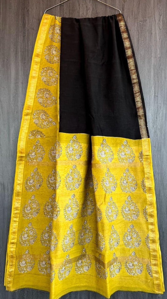 Thapa | Block printed Maheshwari Silk Saree