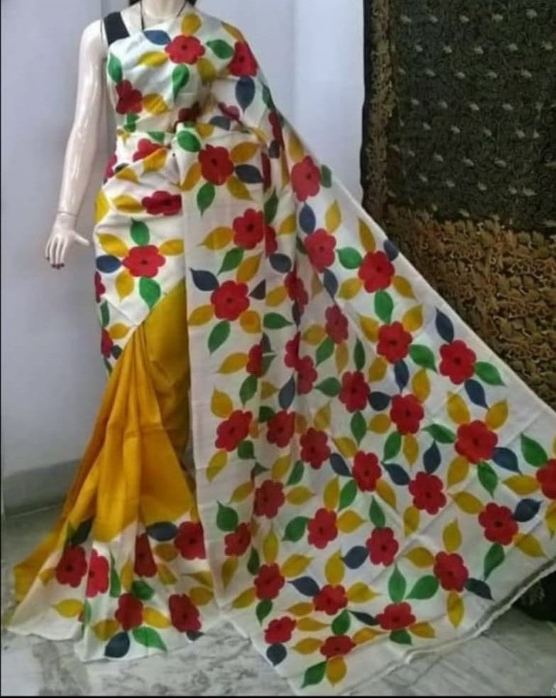 Basmeli | Murshidabad Silk Batik Sarees