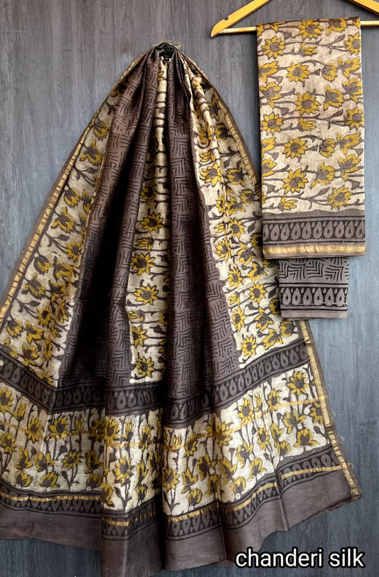 Kher | hand block printed chanderi sarees