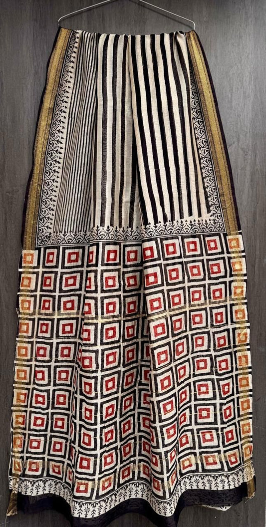 Banita | Block printed with Maheshwari border