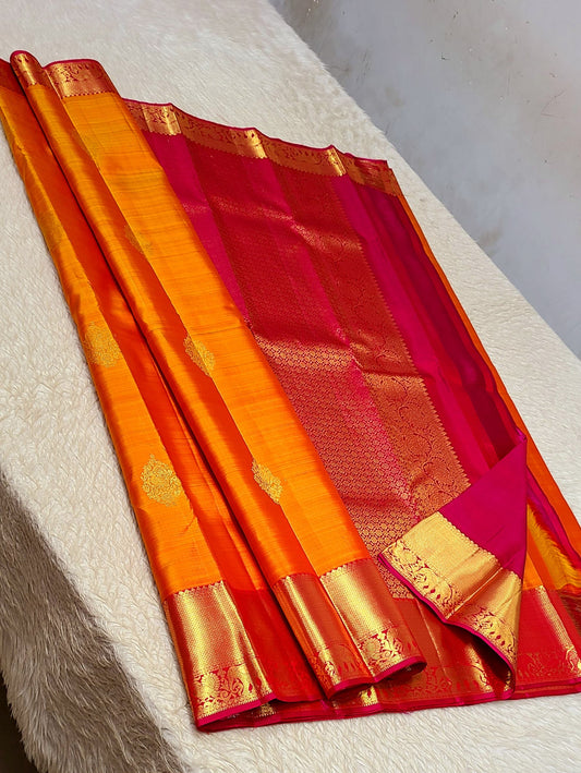 100% pure kanchipuram handwoven 1G fancy all over buttas sarees1 G gold pure Zari weaving silk mark certificate