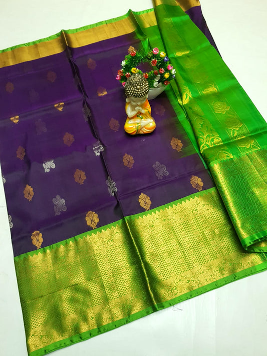 🌹uppada pattu🌹
💐🌹 Kanchi border Kalanjali buta sarees 
 🌹Good quality 💐👌👌👌
 Fabric: uppada pattu/pattu 💐💐