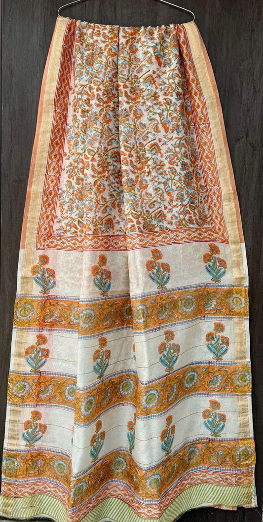 Mishra | Block printed Maheshwari Silk Saree