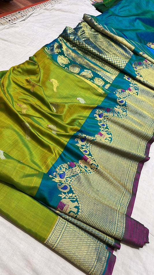 ✨✨Pure Gadwal Traditional
           Meenakari turning
           Border Pattu Sarees ✨✨