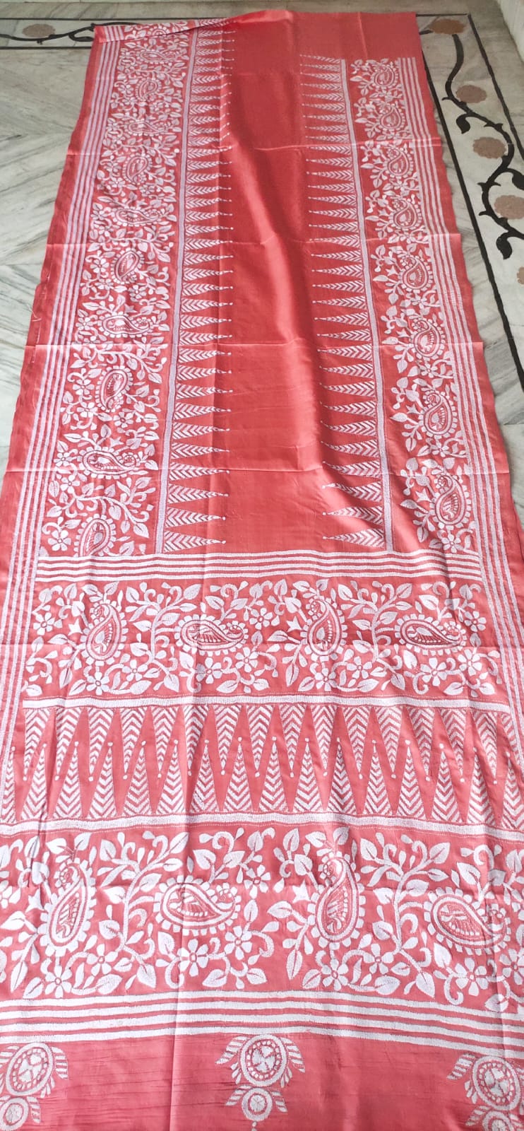 Handmade kantha on blended silk