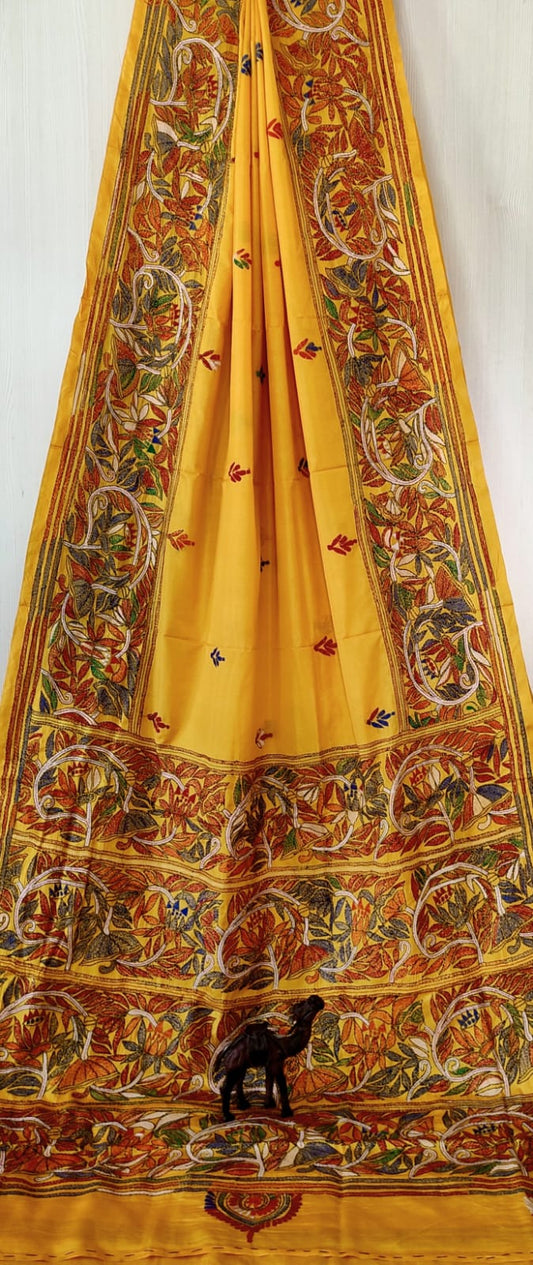Beautiful kantha work on blended Bangalore silk

With kantha stich work bp