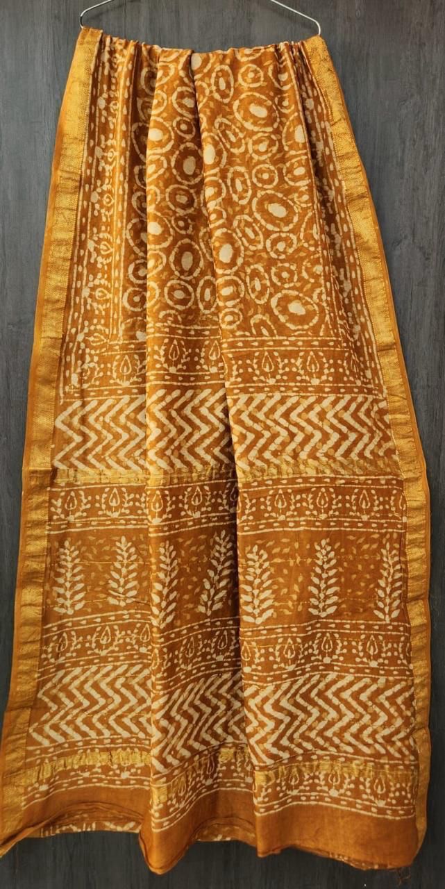 Ghosh | Block printed Maheshwari Silk Saree