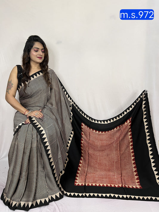 Amyra | Ajrakh Prints on modal Silk