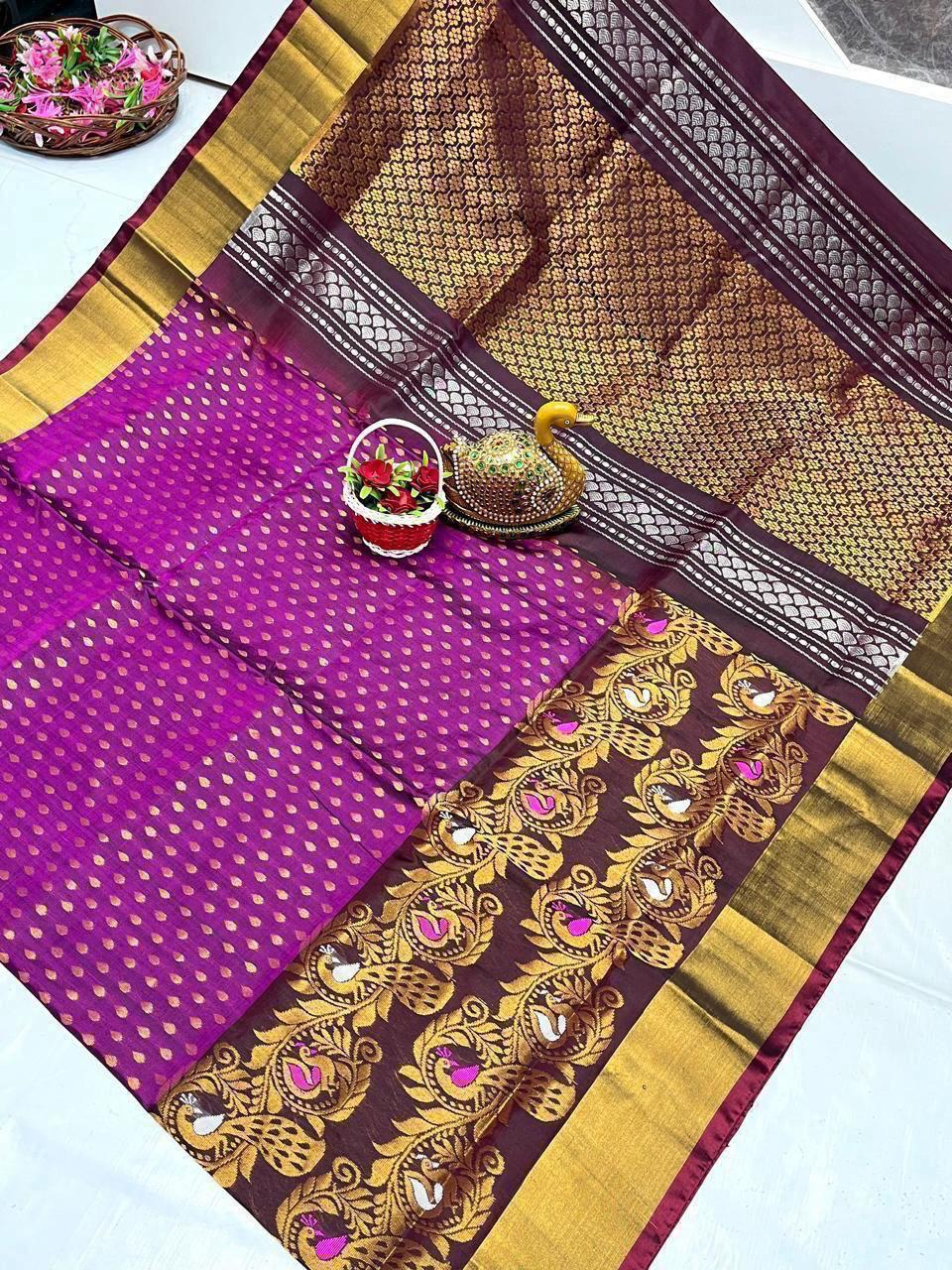 Ujjaini | Uppada Pattu Saree with all over buttis