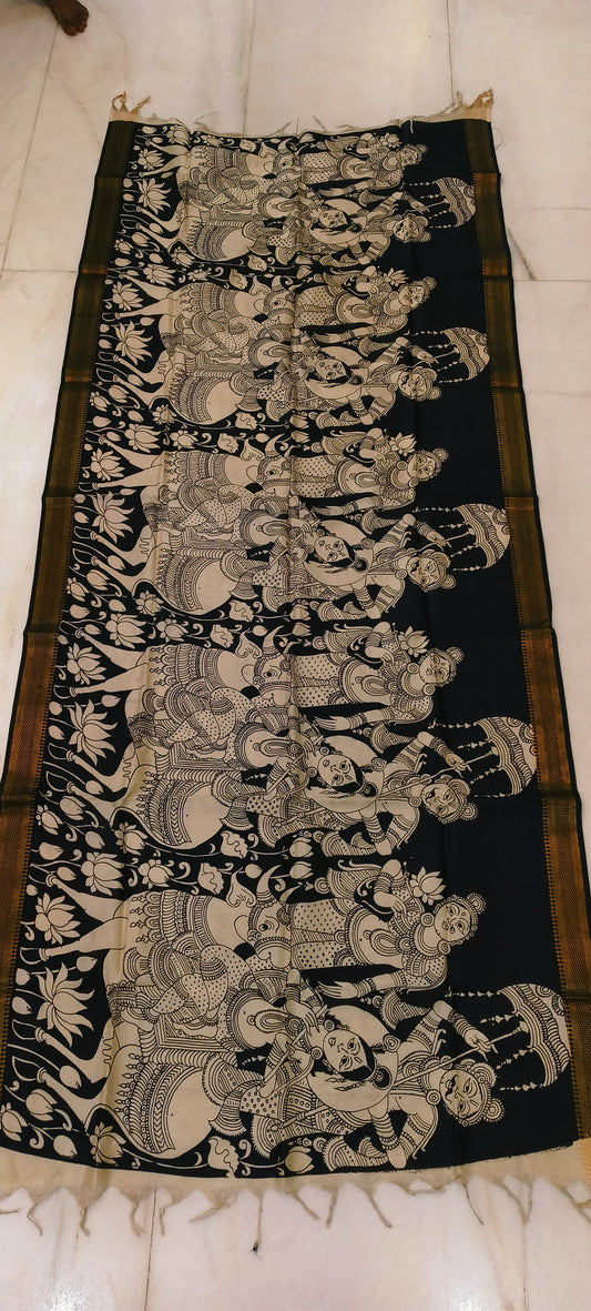 Karthini | Kalamkari dupatta on mangalagiri silk