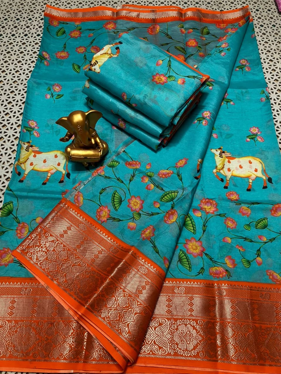 Meghna | Digitally printed cotton silk saree
