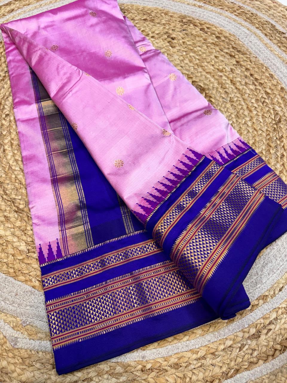 *All New Colours* 

*Exclusive silk ilkal saree*
*Pure silk korvai temple border* with *body butta* design superior quality ilkal saree & contrast blouse 
6.10mtrs length 
Full body pure silk 
Border, pallu & blouse semi silk
