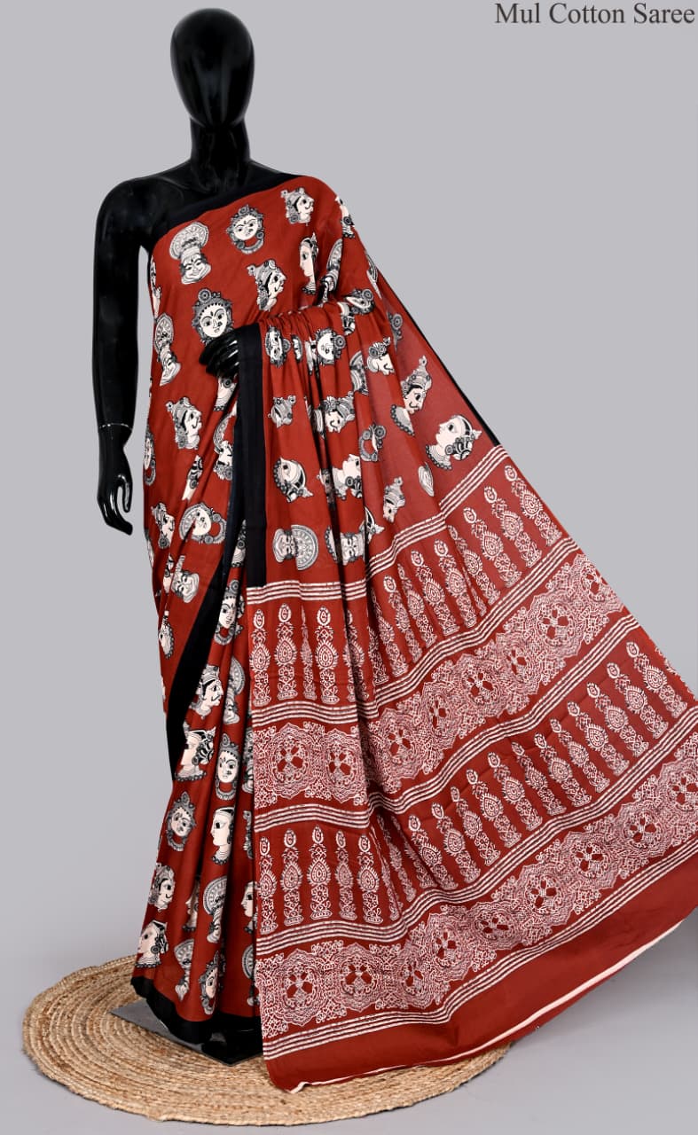 premium Traditional Mulmul CottonBeautiful Pure Soft Mulmul Cotton Sarees available*
Size: 6.30 mtr with blouse 