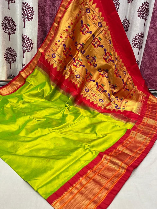 Petali | Powerloom Kadiyal Paithani Silk Saree