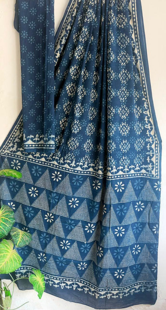 block prints on mul cotton