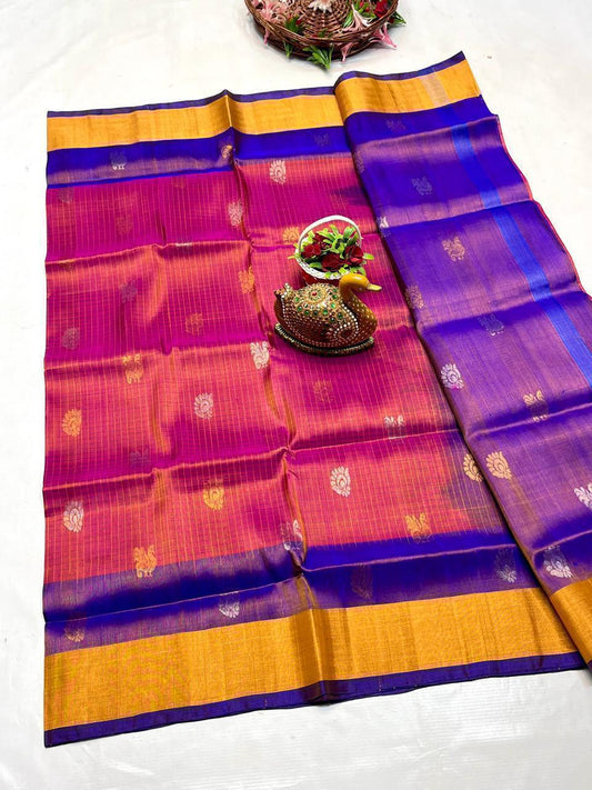 🥻UPPADA PATTU NEW 
  CHEKS BUTA
  SAREES 👌👌          
